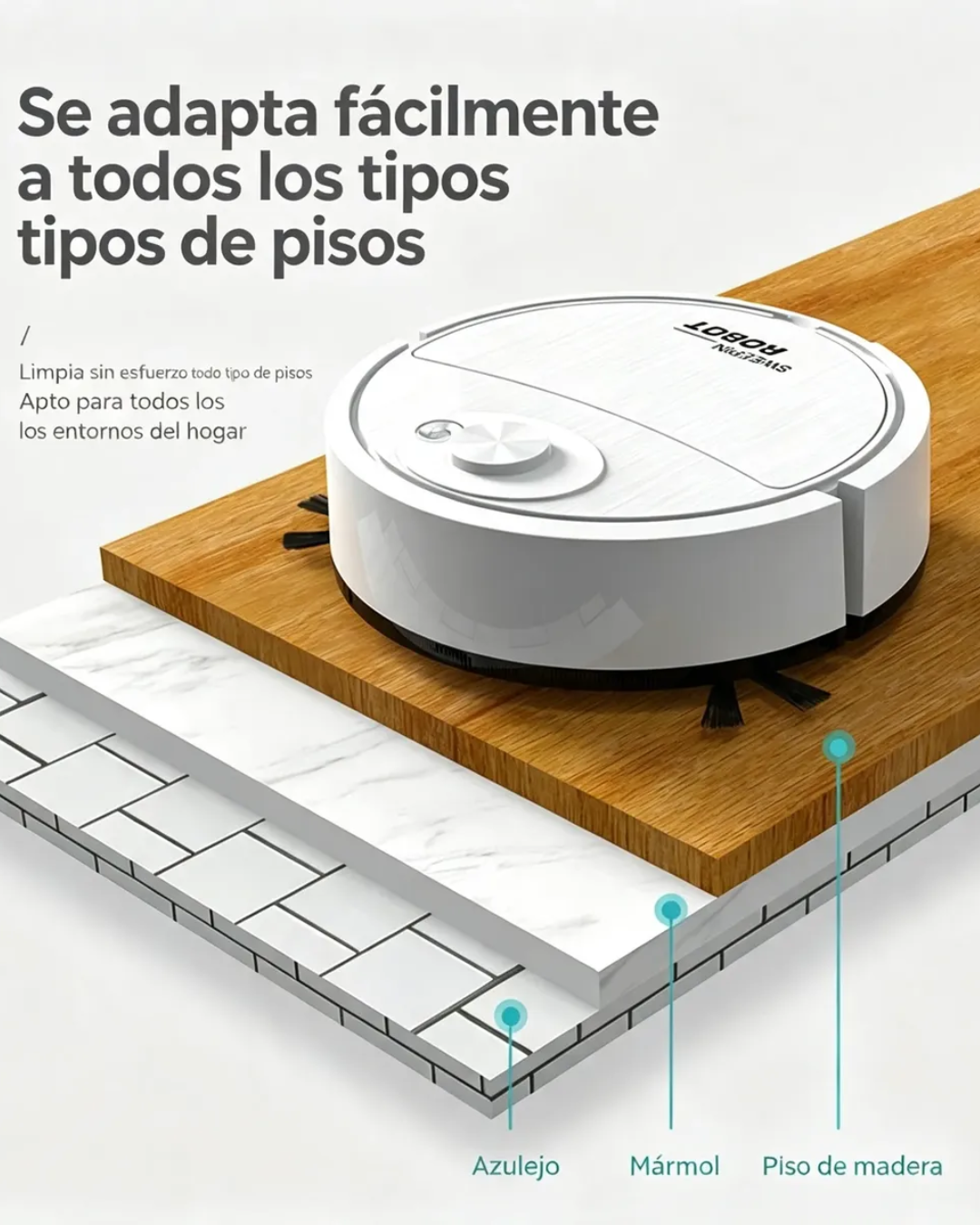 ASPIRADORA ROBOT 3 EN 1 LIMPIEZA HOGAR